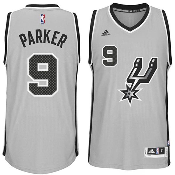 Men's  Spurs #9 Tony Parker 2014-15 New Swingman Alternate Gray Jersey